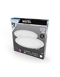 Downlight led matel redondo blanco 18w luz fría (2 unidades) 2