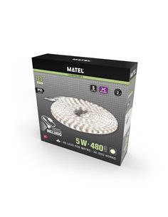 Tira led matel 230v ip65 smd3528 5mts neutra 2