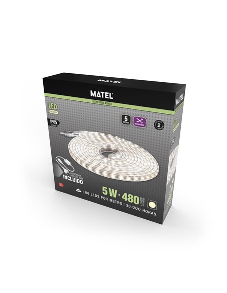 Fita LED Matel 230v IP65 smd3528 5mts 4200K