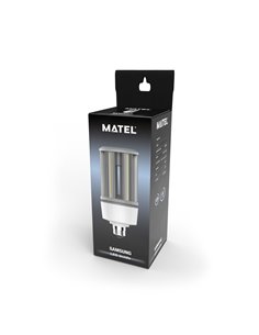 Bombilla led tubular matel chip samsung e40 45w fría 2