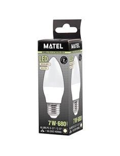 Bombilla led vela matel regulable 7w e27 neutra 2