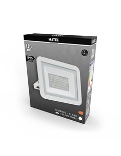Projetor LED plano branco Mattel IP65 50W frio 2