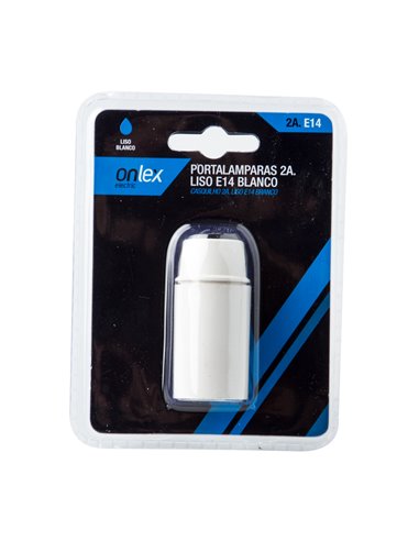 Portalámparas liso e14 onlex blanco 2a blíster