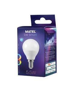 Matel smart wifi E14 5.5W RGB+CCT lâmpada LED esférica 2
