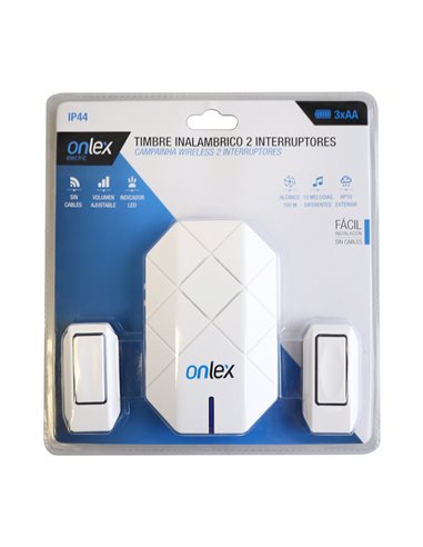 Timbre inalámbrico onlex 2 pulsadores