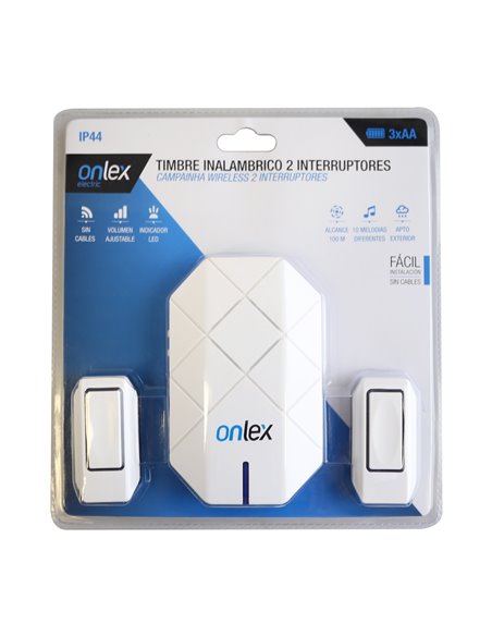 Timbre Inalam 2 Emisores 1 Receptor 12V