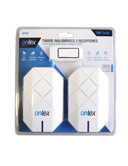 Campainha sem fio Onlex 2 receptores