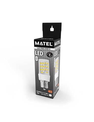 Bombilla led tubular matel e14 10w fría
