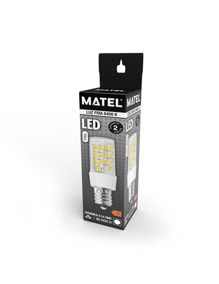 Bombilla led tubular matel e14 10w fría