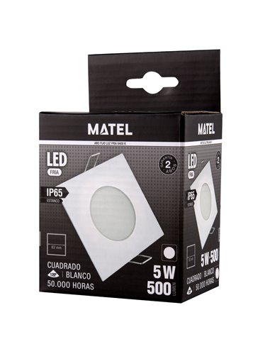Aro Led Fijo Ip65 Cuadrado Blanco 5w Fri