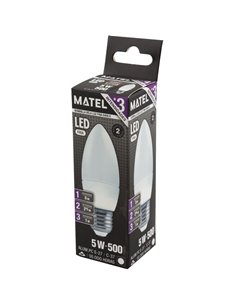Bombilla led vela matel 5w e27 fría (3 intensidades) 2