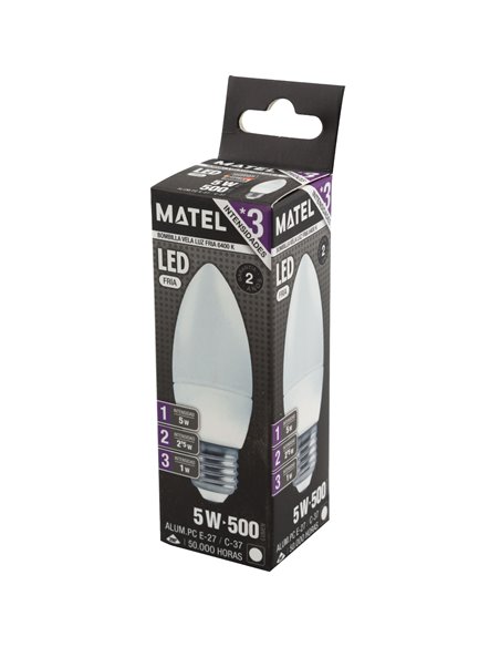 Bomb Led Vela 3 Intensid E27 5w Fri