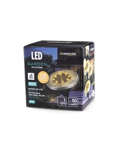 Piqueta solar led korpass inox 1w 3 unidades luz cálida 2