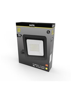 Proyector Led Plano Negro 50w Calida 2