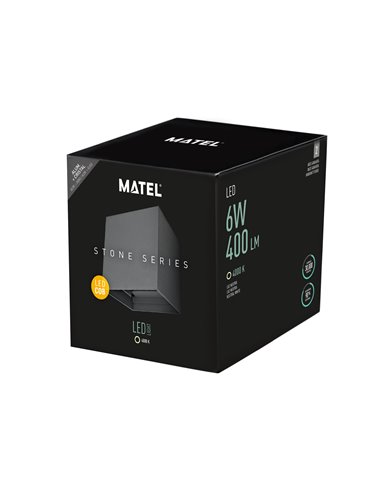 Aplique Led Luxe Cubo Gris Ip54 6w N