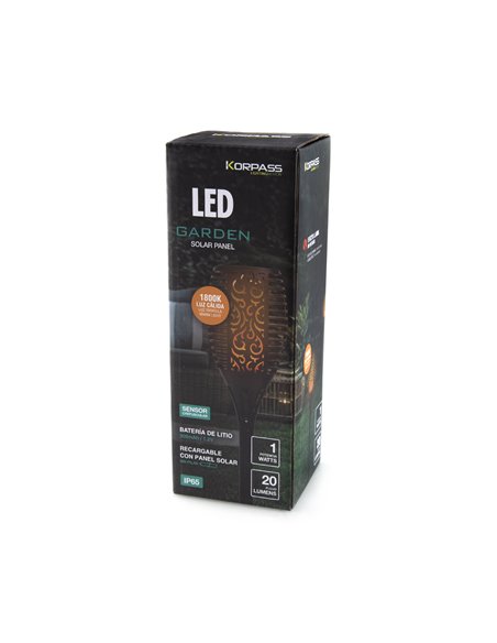 Lanterna solar LED efeito chama 1800K korpass 1W