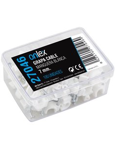 Grapa Cable Manguera Blanca 7mm (100u) 2