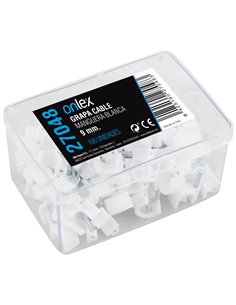 Grapa Cable Manguera Blanca 9mm (100u) 2