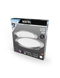 Downlight LED redondo prateado matel 18w light 6400K (2 unidades) 2