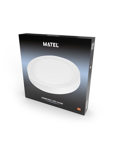 Downlight led matel redondo blanco superficie 18w chip samsung luz fría