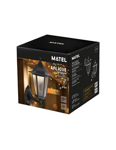 Aplique exterior preto IP44 E27 reversível matel 2