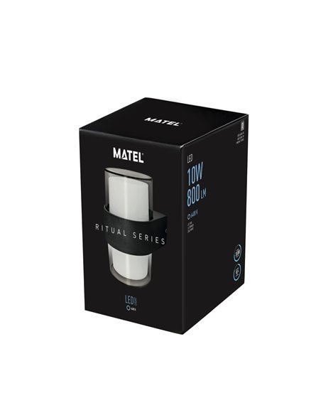 Aplique Led Luxe Redond Negro Ip54 10w F