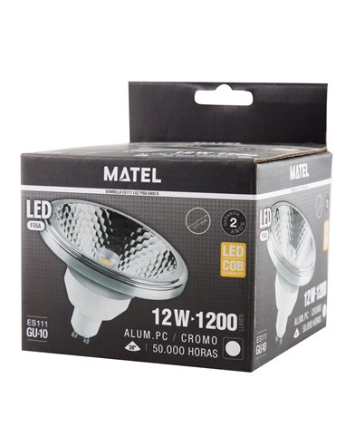 Bomb Led Es111 Cob Gu10 38º 12w Fria