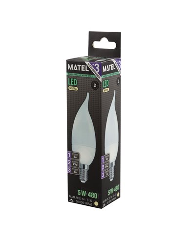 Bombilla led flama matel e14 5w neutra (3 intensidades)