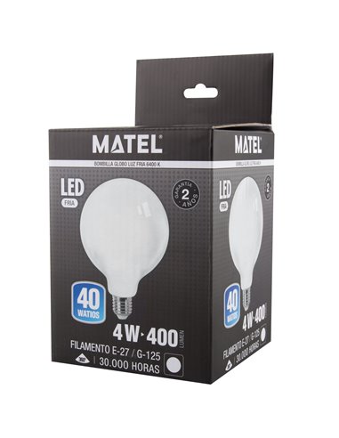 Lâmpada LED de filamento Matel E27 g120 4W...