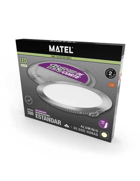 Downlight Led Corte 185mm Plata 18w Neu