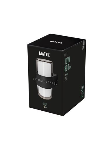 Aplique Led Luxe Redond Negro Ip54 10w N