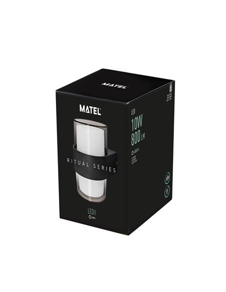 Aplique Led Luxe Redond Negro Ip54 10w N