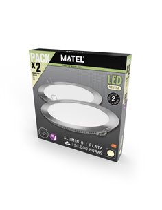 Downlight LED redondo prateado matel 18w light 4200K (2 unidades) 2