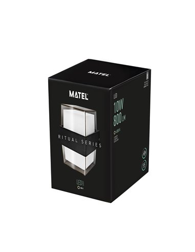 Aplique Led Luxe Cuadra Negro Ip54 10w N