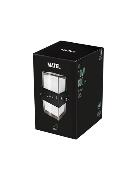 Aplique Led Luxe Cuadra Negro Ip54 10w N