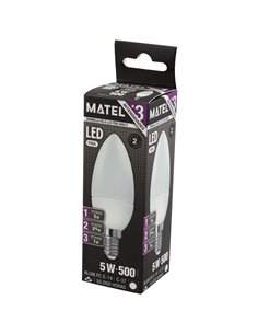 Lâmpada vela LED Matel 5W E14 6400K (3 intensidades) 2