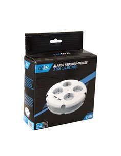 Extensão redonda 4 tomadas + 2cabo usb 1,5 m onlex 230v 2