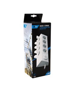 Base 4 tomas onlex con interruptor enchufe fácil 230v 2