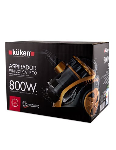 Aspirador sem saco 800w (2400w) ouro küken
