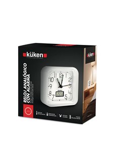 Reloj Analogico Alarma 82x82x38 Blanco 2