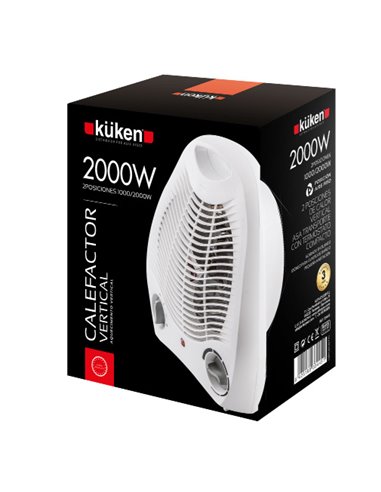 Calefactor Kuken Vert 1000/2000w Blanco