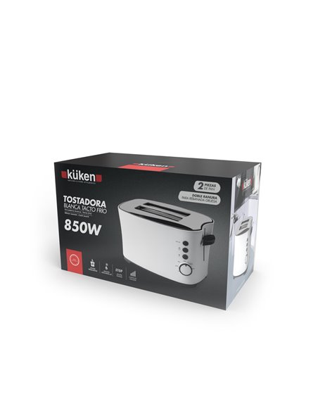 Tostadora Blanca 2pc 850 W Kuken