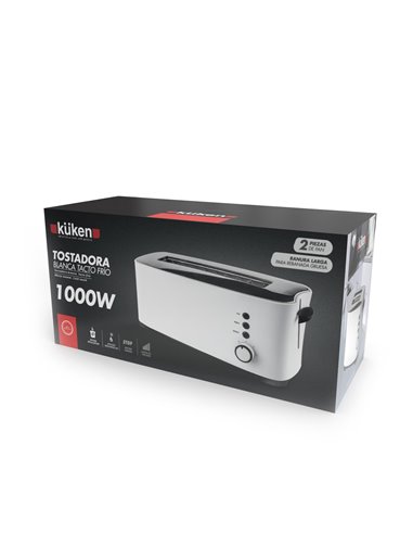 Tostadora Blanca 2pc 1000w Grande Kuken