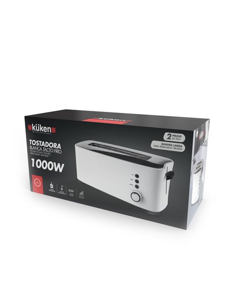 Tostadora Blanca 2pc 1000w Grande Kuken