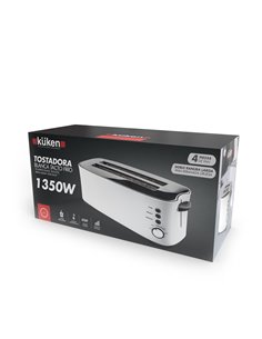Tostadora Blanca 4pc 1350w Grande Kuken 2