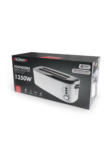 Tostadora Blanca 4pc 1350w Grande Kuken