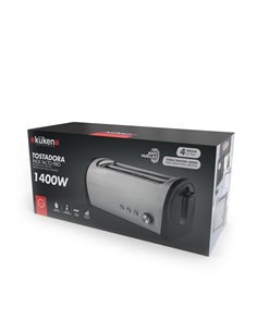Tostadora inox 2 ranuras 1400w küken 2