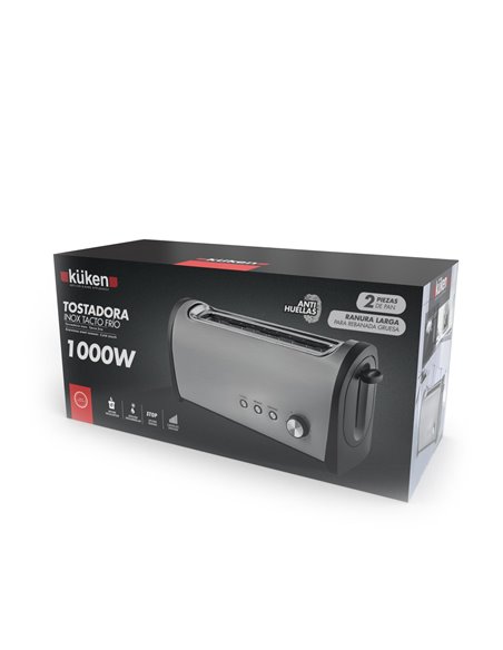 Tostadora Inox 2pc 1000w Grande Kuken