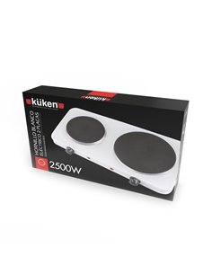 Hornillo Elec 2500w P/Bl Blanco Kuken 2