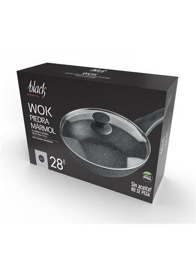 Wok Al Fund Piedra Black 28 Cm